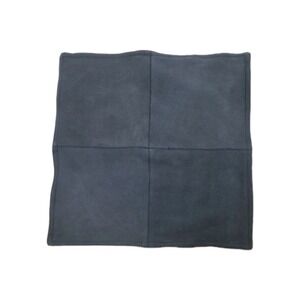 Pottery Barn Pieced Suede Leather Pillow Cover ~ 20" X 20" ~ Navy Blue Gray